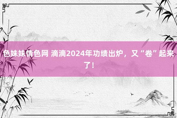 色妹妹情色网 滴滴2024年功绩出炉，又“卷”起来了！