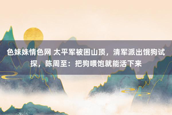 色妹妹情色网 太平军被困山顶，清军派出饿狗试探，陈周至：把狗喂饱就能活下来