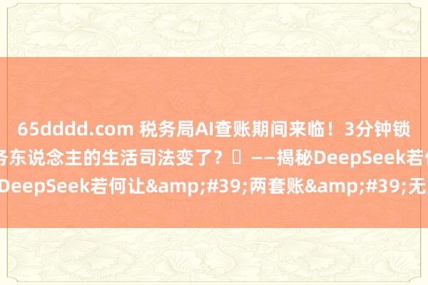 65dddd.com 税务局AI查账期间来临！3分钟锁定2200万偷税笔据，财务东说念主的生活司法变了？​——揭秘DeepSeek若何让&#39;两套账&#39;无所遁形